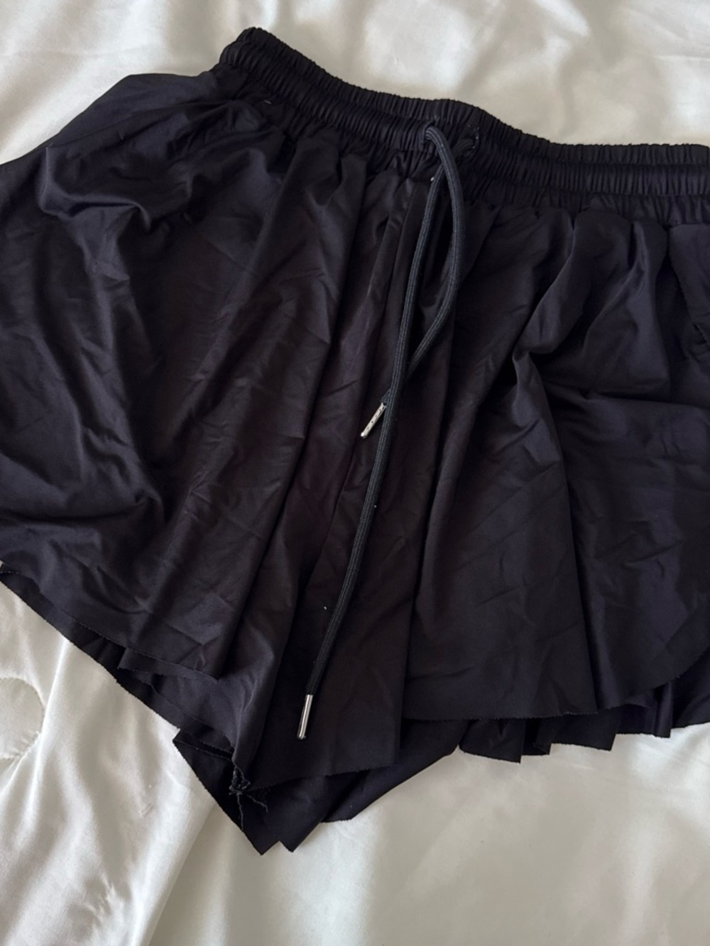 Love Tree Black Drawstring Athletic Shorts